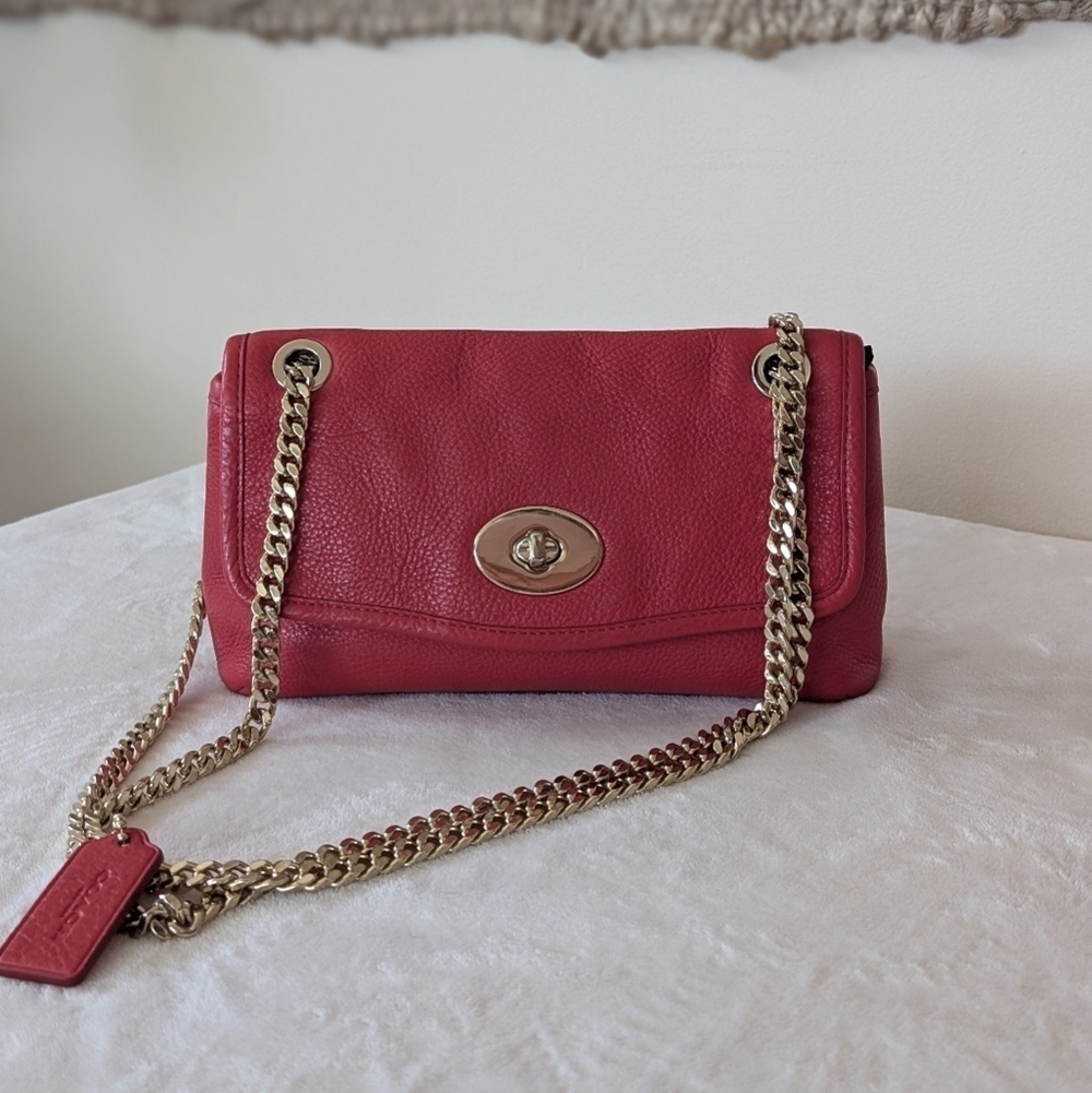 Coach Madison Chain Crossbody in Cardinal Red, Style No. F33878 Purse - Picture 6 of 15